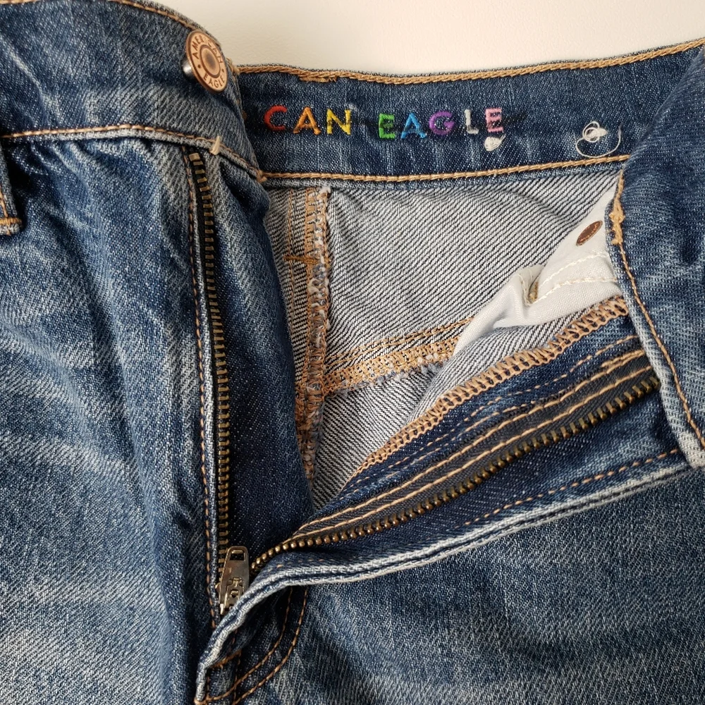 American Eagle *NEW* Womens Rainbow Highest Rise 90s Boyfriend Denim Shorts 00
